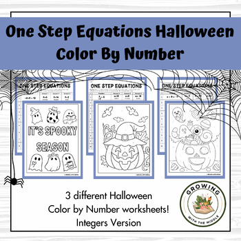 Preview of One Step Equations Halloween Color By Number - Integers