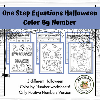 Preview of One Step Equations Halloween Color By Number - No Negatives