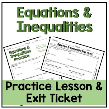 Preview of One-Step Equations & Inequalities Guided Notes | Exit Ticket | Math