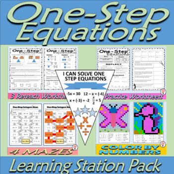 Preview of One-Step Equations - Learning Stations - Resource Pack