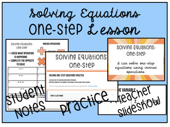 Preview of One-Step Equations Lesson