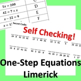 One-Step Equations Limerick with Positive Integers Poem Activity