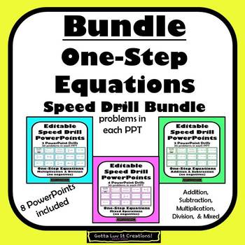 Preview of Solving Equations One Step Equations Activity Fluency Editable