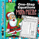 ONE STEP EQUATIONS COMMON CORE MATH PUZZLE, HOLIDAY MATH
