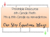 One Step Equations Maze