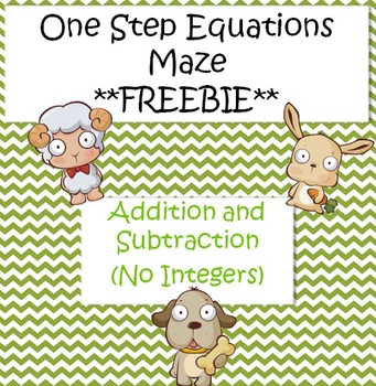 One Step Equations Maze (Addition/Subtraction) **FREEBIE** by Amy Skinner