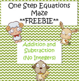 One Step Equations Maze (Addition/Subtraction) **FREEBIE**