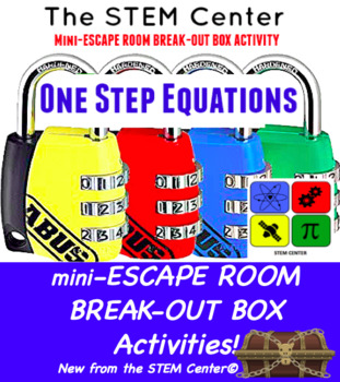 Preview of One Step Equations Mini Escape Room - Break Out Box