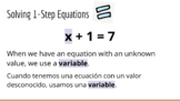 One-Step Equations Mini Lesson