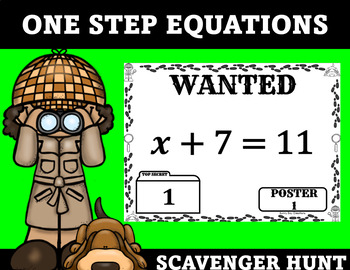 Preview of One Step Equations – Mini Scavenger Hunt