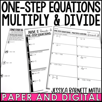 Preview of One Step Equations Multiply and Divide with Rational Numbers Notes Homework