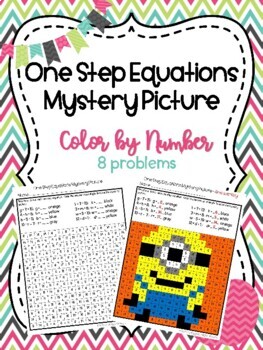 Preview of One-Step Equations Mystery Coloring Picture