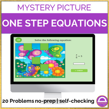 Preview of One Step Equations Mystery Picture Activity NO NEGATIVES