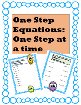 Preview of One Step Equations: One step at a time