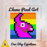 One-Step Equations Pixel Art Llama Picture 6th grade practice
