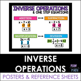 One Step Equations Poster and Reference Sheet