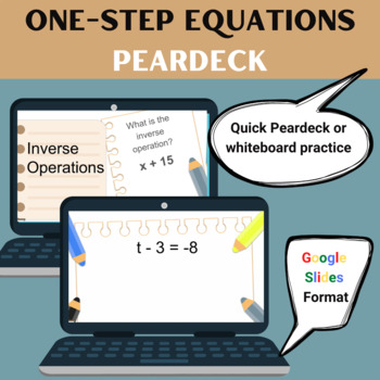 Preview of One-Step Equations Practice - Google Slides Peardeck or Whiteboard Practice