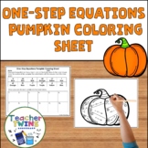 One-Step Equations Pumpkin Coloring Sheet
