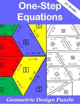 One-Step Equations Puzzle by Masterful Math Materials | TpT