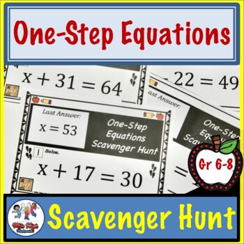 Preview of One-Step Equations Scavenger Hunt (Addition & Subtraction, No Negatives)