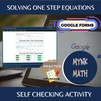 Preview of One Step Equations Self Checking Activity