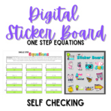 One Step Equations - Self Checking Sticker Board