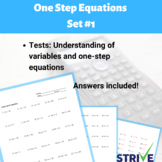 One Step Equations - Set 1