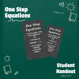 One Step Equations Step by Step Handout