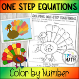 One Step Equations with Integers Thanksgiving Digital Activity
