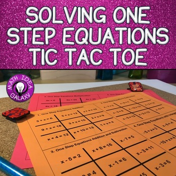 Preview of Solving One Step Equations Activity - Tic Tac Toe