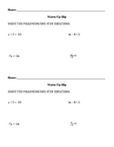 One-Step Equations Warm-Up Slips