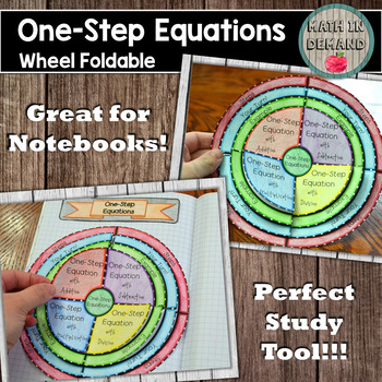Preview of One-Step Equations Wheel Foldable and Worksheet