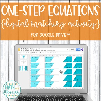Preview of One-Step Equations (With Integers) DIGITAL Matching Activity for Google Drive