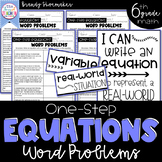 One-Step Equations Word Problems Sixth Grade Math