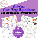 One Step Equations Word Search & Crossword Puzzle Math Act