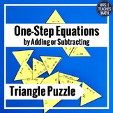 One Step Equations by Adding and Subtracting Triangle Puzzle