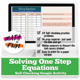 One-Step Equations with Addition / Subtraction: Self Check