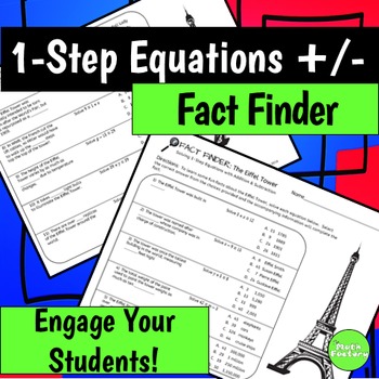 Preview of One Step Equations with Addition and Subtraction Fact Finder