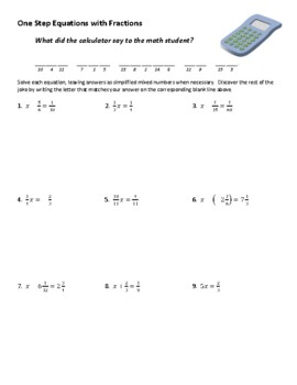 Solving linear equations with fractions worksheet