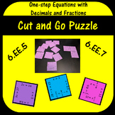 One-Step Equations with Fractions and Decimals Cut and Go Puzzle