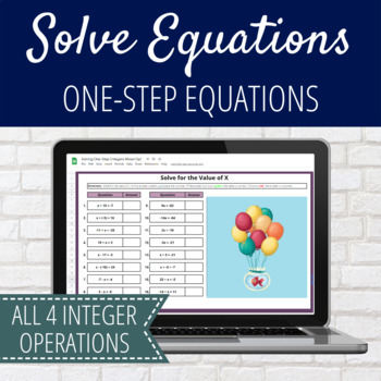 Preview of One-Step Equations with Integer Operations