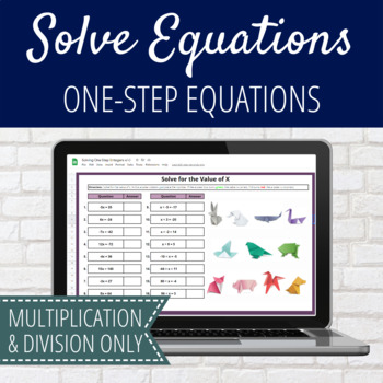 Preview of One-Step Equations with Multiplication and Division