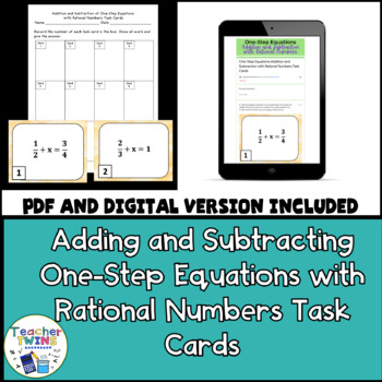 Preview of Adding and Subtracting One-Step Equations with Rational Numbers Task Cards