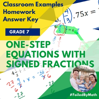 Preview of One Step Equations with Signed Fractions