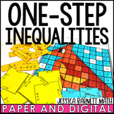 One Step Inequalities Activity and Worksheet Bundle