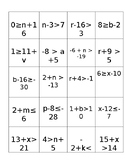 One-Step Inequalities Add/Subtract -Matching Activity