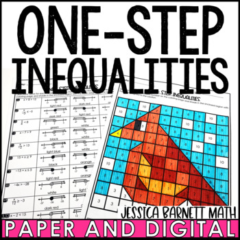 Preview of One Step Inequalities Coloring Activity Worksheet