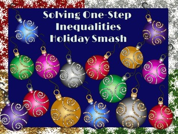 Preview of One Step Inequalities: Holiday Smash PowerPoint Game