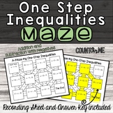 No Prep One Step Inequalities Maze (Addition and Subtraction)
