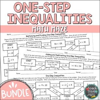 Preview of One-Step Inequalities Maze Bundle